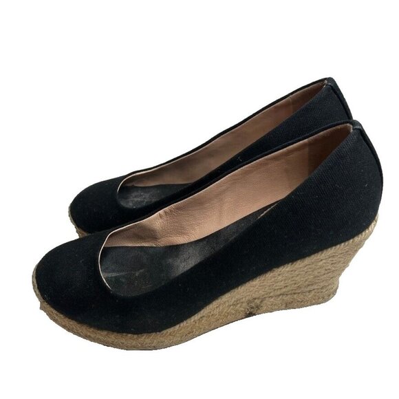 J.Crew $128 Seville Espadrille Wedges Black Size 7 64498 - Picture 3 of 7